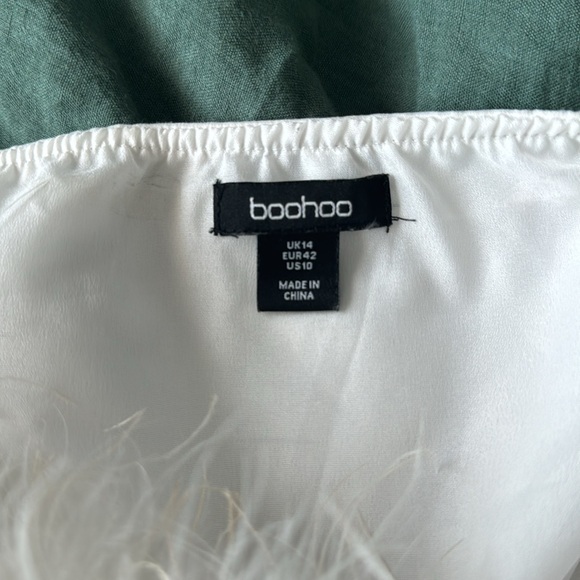 Boohoo Feather Bandeau Crop Top size 12 Large - Picture 5 of 15